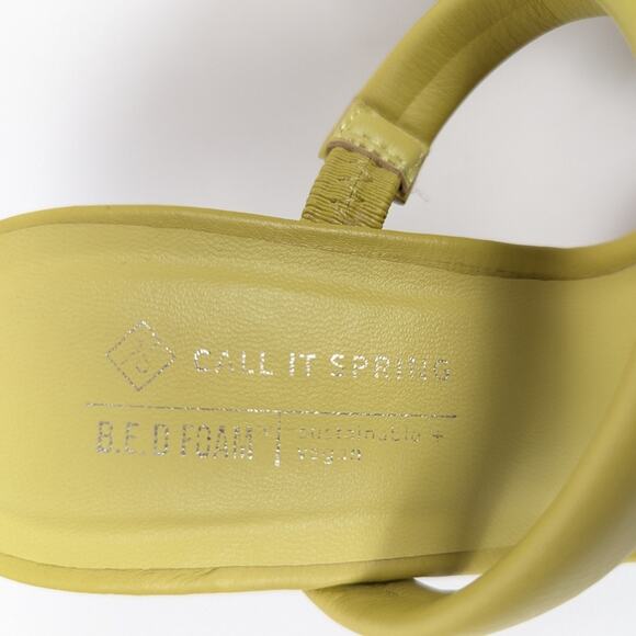 Call It Spring Rhia Vegan Green Slip On Bow Block Heel Sandals Size 7 - Picture 7 of 8